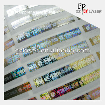 Hologram custom scratch sticker for prepaid card